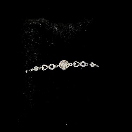 Minimal 92.5 Sterling Silver Infinity Bracelet For Her